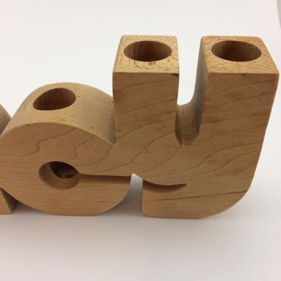 Nancy Personalised Name Hand-Crafted Wood 15" Long 8 Candle Holder Block - Picture 5 of 16